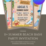 Tropical Summer Beach Bash Invitations – Free Printable