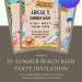 Free and Editable Cute Tropical Summer Beach Bash Invitation Templates Made in Canva. Customize Online for free
