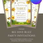 Free Bee Hive Buzz Birthday Invitations