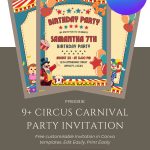 Free Circus Carnival Birthday Invitation Templates: 20+ Canva Designs for 2026