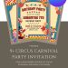 Free and Editable Circus Carnival Invitation Templates Made in Canva. Customize Online for free