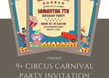 Free and Editable Circus Carnival Invitation Templates Made in Canva. Customize Online for free