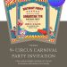 Free and Editable Circus Carnival Invitation Templates Made in Canva. Customize Online for free