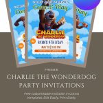 Free Charlie the Wonderdog Birthday Invitations
