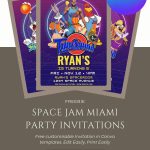 Free Space Jam Birthday Invitations Editable Canva