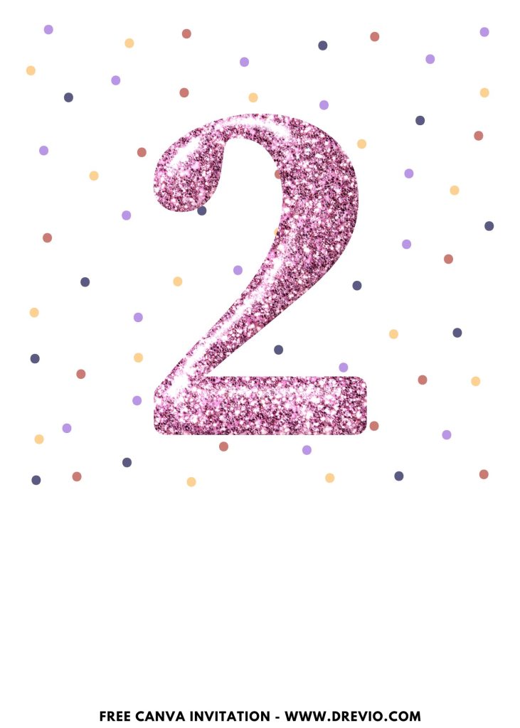 Free and Editable Adorable Polka Dot 2nd Birthday Invitation Templates Made in Canva. Customize Online for free