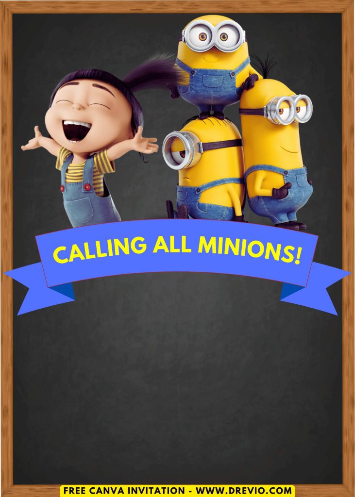 cute minions birthday invitation
