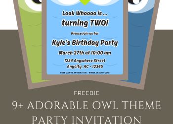 Free and Editable Sweet Little Owl Invitation Templates Made in Canva. Customize Online for free