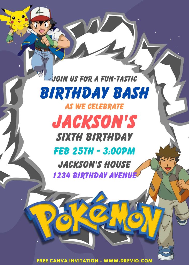 free printable pokemon birthday cards Welcome Sign | Pokeball Party Decor Pokemon Birthday Invitation Template |