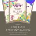 cute rainbow care bears birthday invite template canva