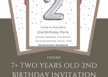 Free and Editable Cute Polka Dot 2nd Birthday Invitation Templates Made in Canva. Customize Online for free