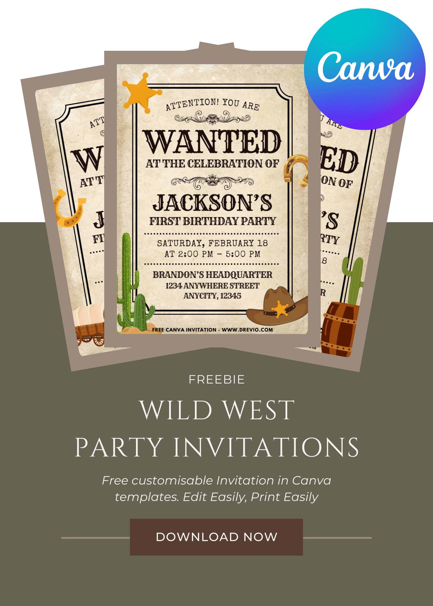 Free Wild West Birthday Invitations