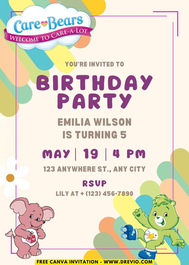editable-care-bears-birthday-invite-template-canva