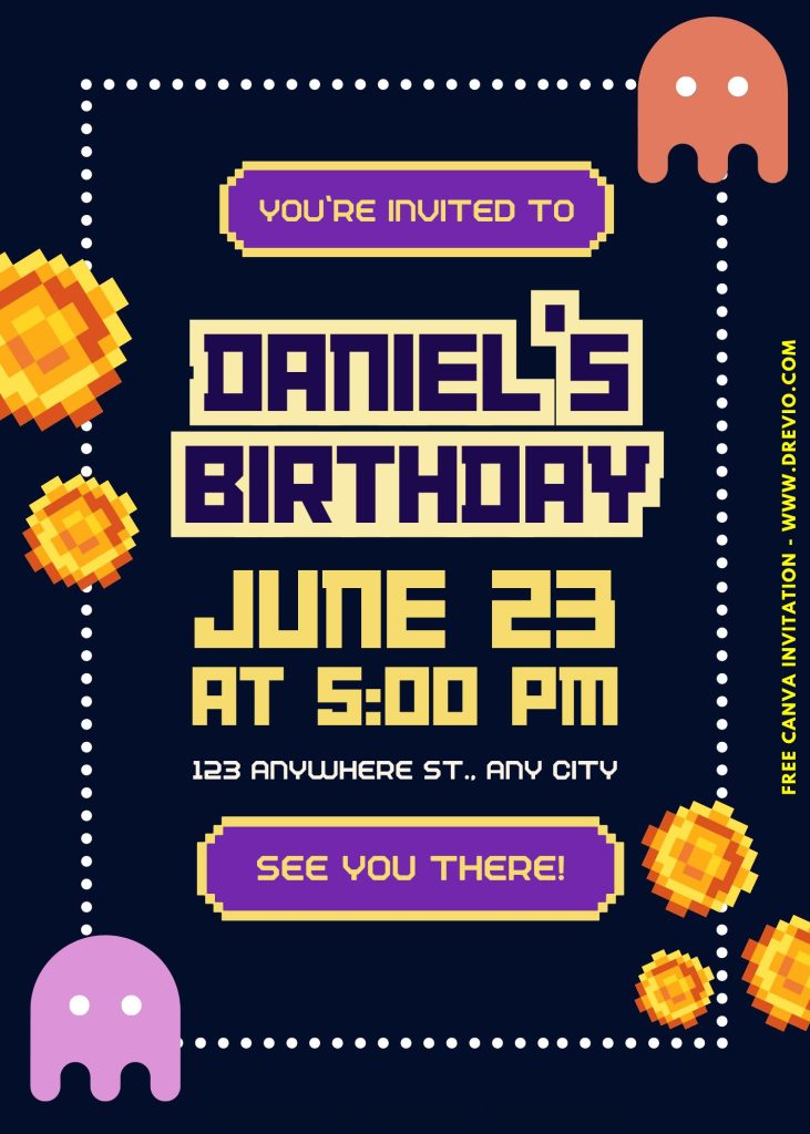 editable-pacman-birthday-invite-template-canva