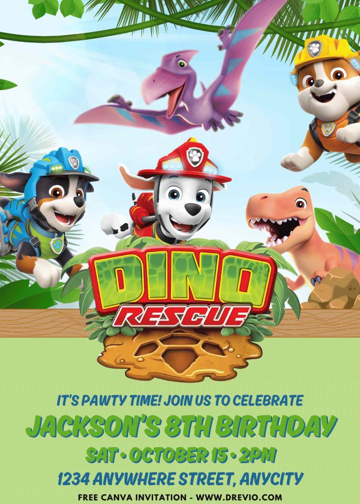 editable-paw-patrol-dino-theme-birthday-invitation-canva