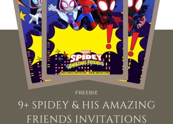 Free and Editable Spidey And His Amazing Friends Invitation Templates Made in Canva. Customize Online for free