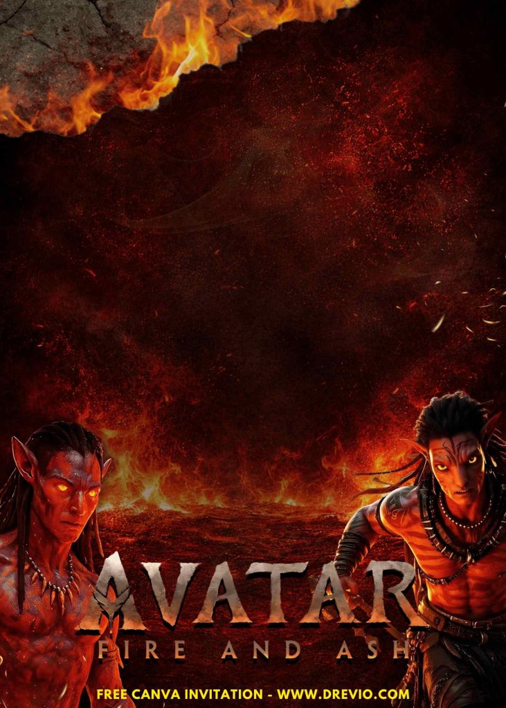 Free and Editable Fiery Avatar Fire And Ash Invitation Templates Made in Canva. Customize Online for free