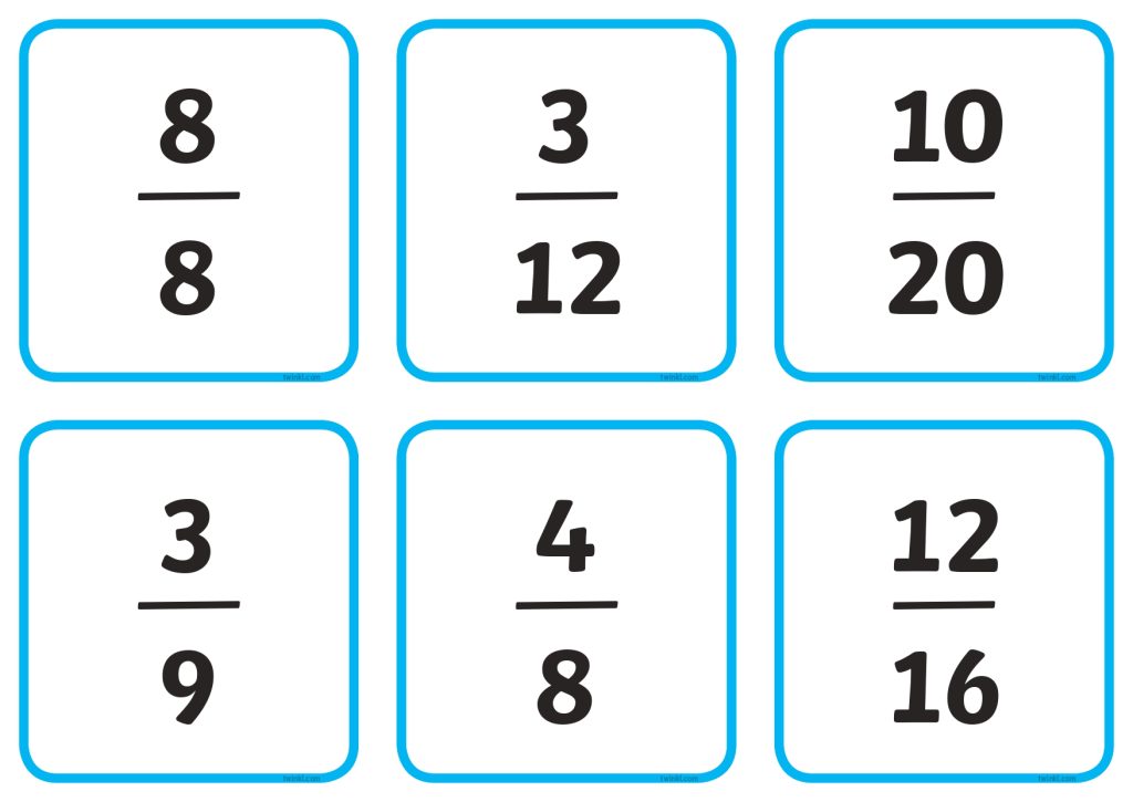 fraction matching cards page 0001