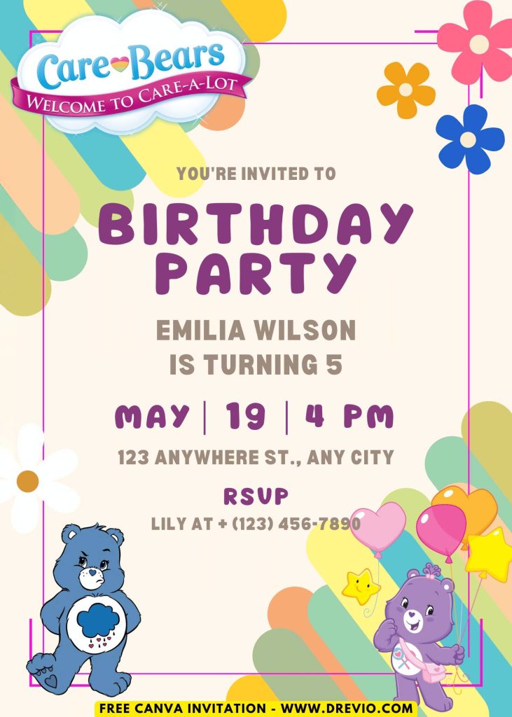 free-care-bears-birthday-invitation-template-canva