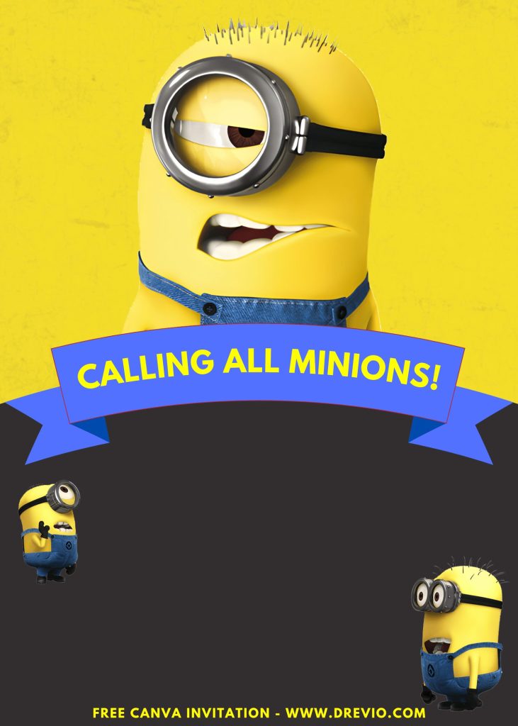 Free and Editable Lovely Minions And Monsters Invitation Templates Made in Canva. Customize Online for free