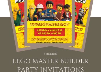 fun lego master builder birthday invitation canva 1