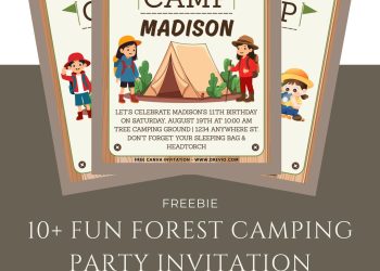 Free and Editable Cute Summer Holiday Camp Invitation Templates Made in Canva. Customize Online for free
