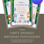 Free Party Animals Birthday Invitations