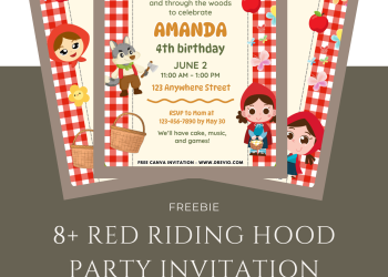 Free and Editable Adorable Fairytale Red Riding Hood Invitation Templates Made in Canva. Customize Online for free