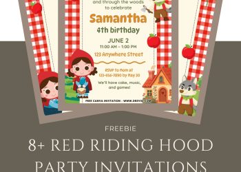 Free and Editable Little Red Riding Hood Invitation Templates Made in Canva. Customize Online for free