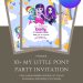 Free and Editable Fun Rainbow My Little Pony Invitation Templates Made in Canva. Customize Online for free