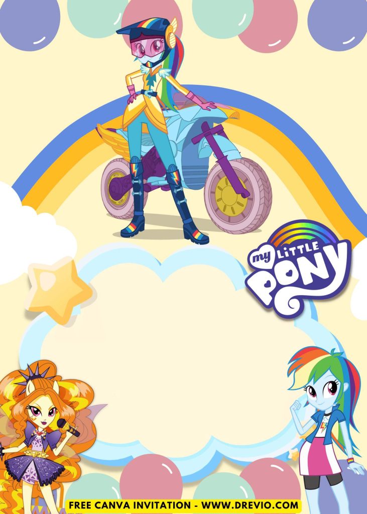 Free and Editable Lovely My Little Pony Invitation Templates Made in Canva. Customize Online for free