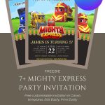 Mighty Express Land Invitations – Free Printable