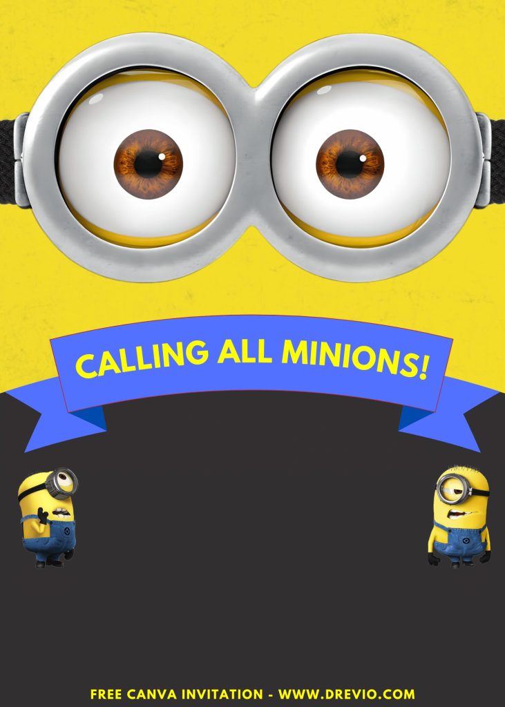 Free and Editable Cute Minions And Monsters Invitation Templates Made in Canva. Customize Online for free