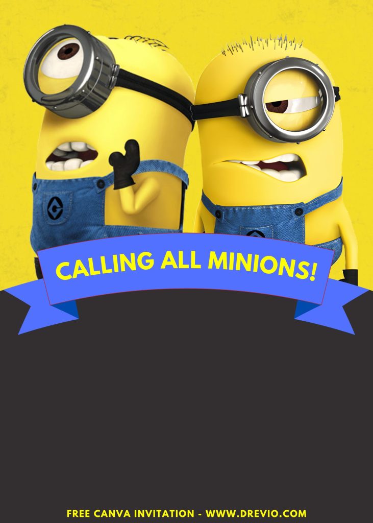 Free and Editable Adorable Minions And Monsters Invitation Templates Made in Canva. Customize Online for free