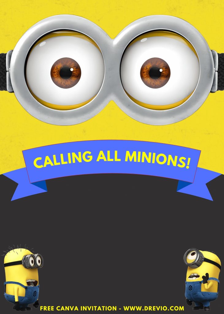 Free and Editable Calling All Minions And Monsters Invitation Templates Made in Canva. Customize Online for free