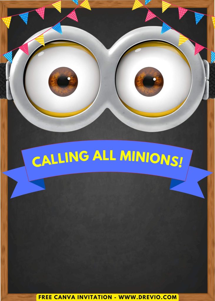 minions fun birthday party invitation