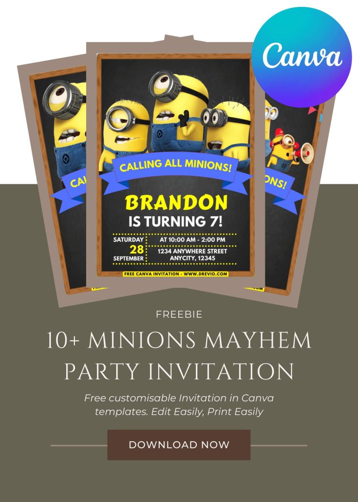 minions mayhem birthday invite