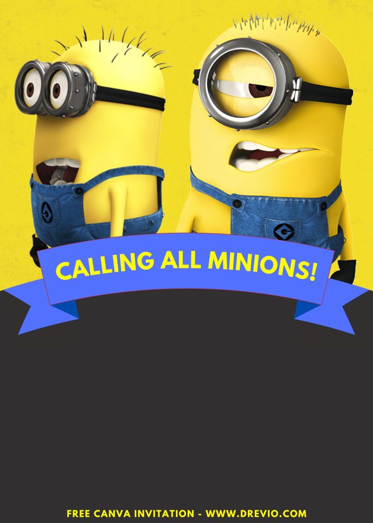 Free and Editable Minions And Monsters Movie Kids Party Invitation Templates Made in Canva. Customize Online for free
