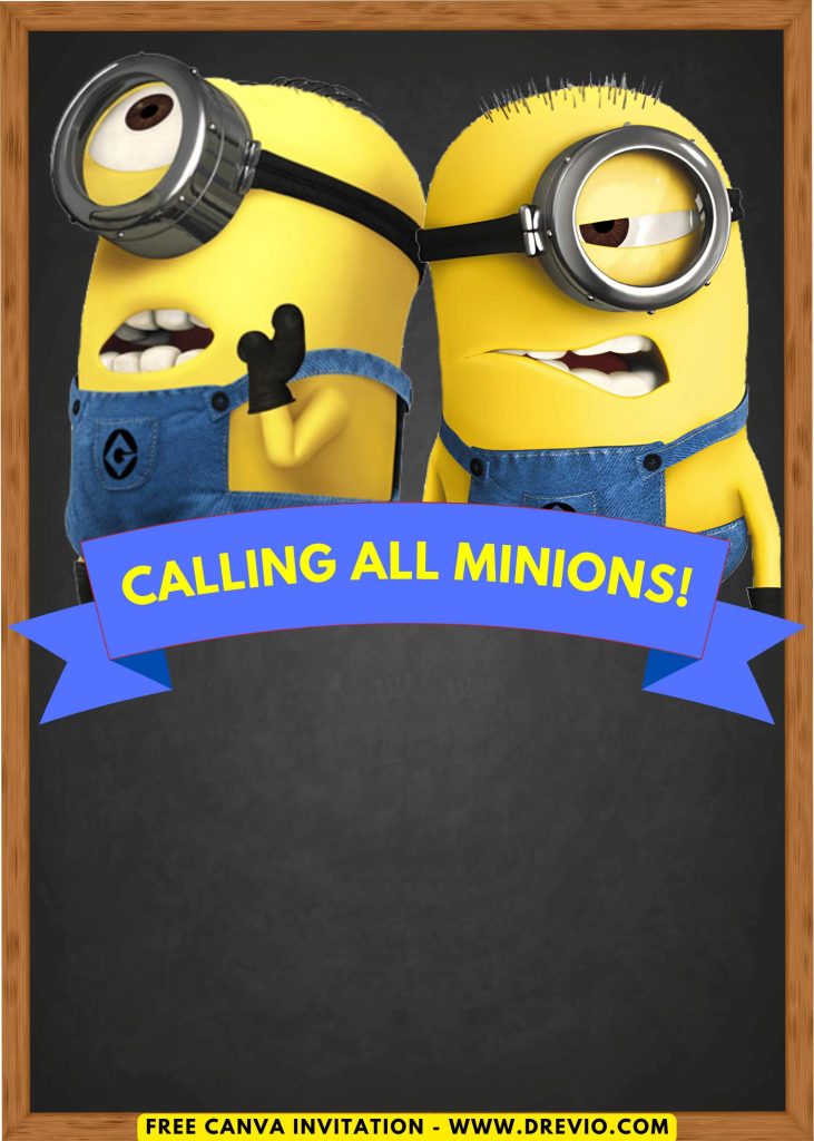 minions mayhem party invite canva