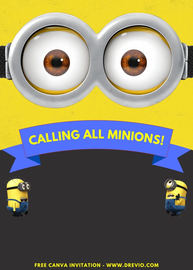 Free and Editable Happy Minions And Monsters Invitation Templates Made in Canva. Customize Online for free