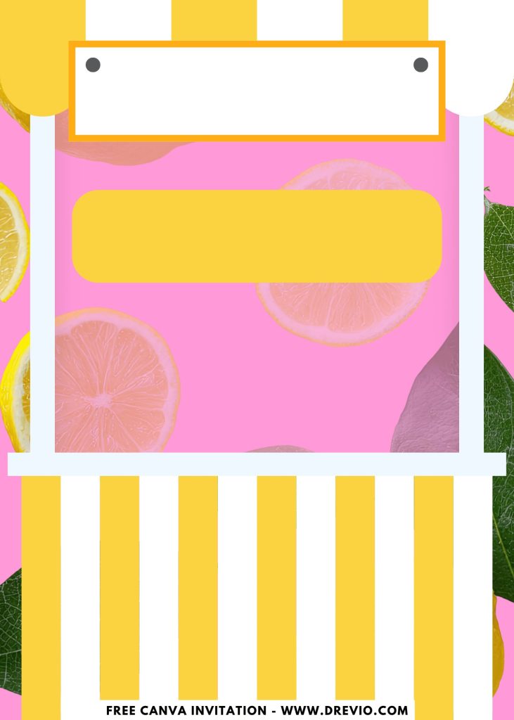 Free and Editable Adorable Summer Lemonade Stand Invitation Templates Made in Canva. Customize Online for free