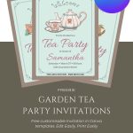Free Garden Tea Party Birthday Invitations