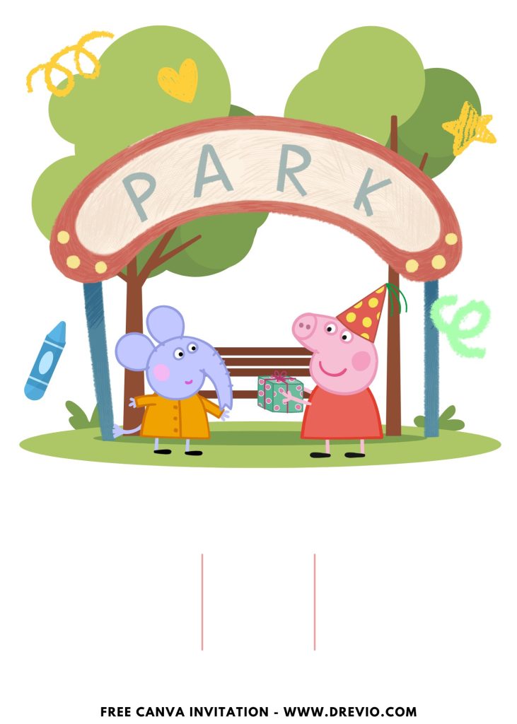 Free and Editable Peppa Pig Birthday Invitation Templates Made in Canva. Customize Online for free