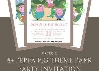 Free and Editable Adorable Peppa Pig Park Invitation Templates Made in Canva. Customize Online for free
