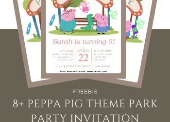 Free and Editable Peppa Pig Theme Park Invitation Templates Made in Canva. Customize Online for free