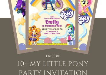 Free and Editable Chic My Little Pony Invitation Templates Made in Canva. Customize Online for free