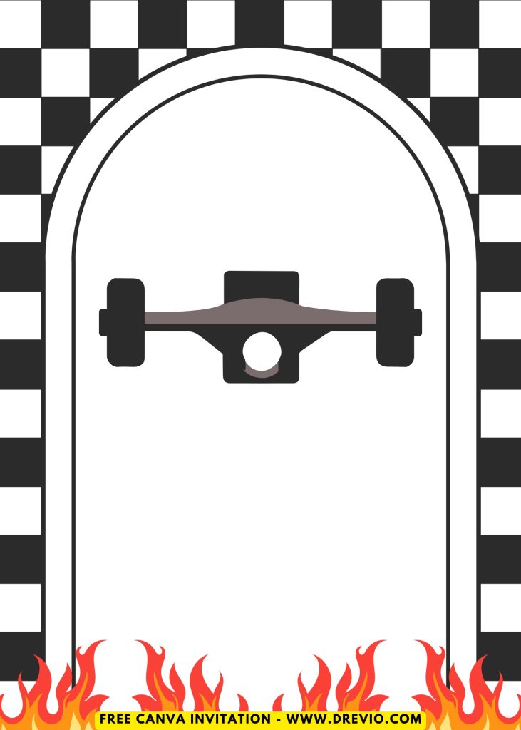 Free and Editable Fiery Skateboarder Invitation Templates Made in Canva. Customize Online for free