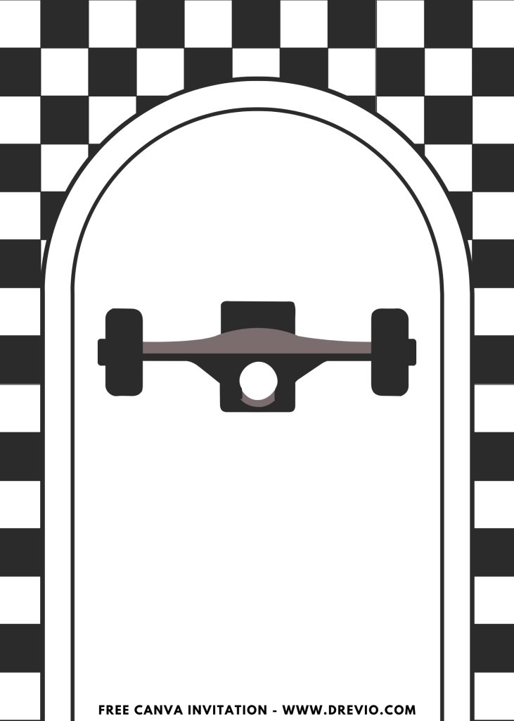 Free and Editable Simple Skateboard Boys Birthday Invitation Templates Made in Canva. Customize Online for free