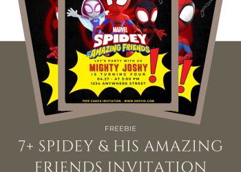 Free and Editable Awesome Spidey And Friends Party Invitation Templates Made in Canva. Customize Online for free
