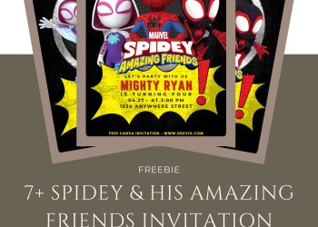 Free and Editable Epic Marvel Spidey And Amazing Friends Invitation Templates Made in Canva. Customize Online for free